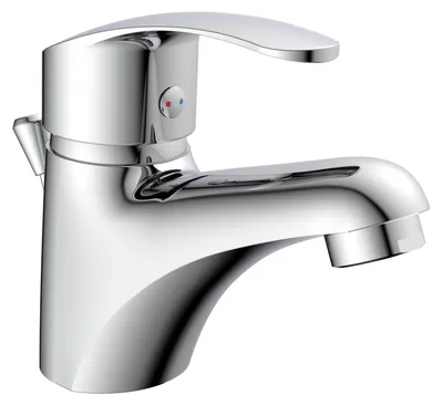 Produktbild von SCHÜTTE SIRANI Waschtischarmatur mit Zugstange, Wasserhahn Bad mit Ablaufgarnitur, Chrom