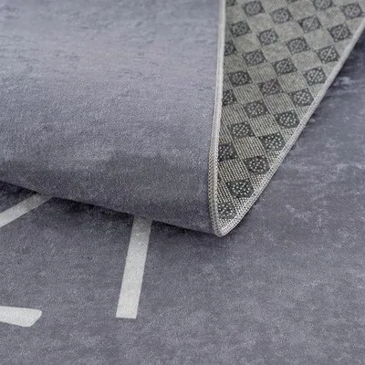 Produktbild von Famanu Küchenläufer 120 x 180 cm grau - waschbar bei 30 °C - rutschfest - pflegeleicht - für Flur, Wohn- oder Schlafzimmer