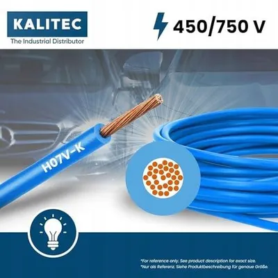 Zdjęcie produktu dla Kabel przewód H07V k 10 mm² niebieski jednożyłowy elastyczny 2
