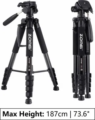 Immagine prodotto di Treppiede per fotocamera multifunzionale da 187 cm con supporto per telefono
