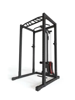 Produktbild von ATLETICA R7-Base Stack Power Rack | Power Rack mit 90kg oder 120kg Steckgewicht | Latzugstation mit Legblocker | 220cm Höhe
