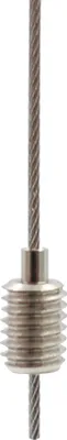 Produktbild von Drahtseilhalter / Gripper 10, Außengewinde M6 ohne Bund; für Drahtseil Ø0,8-1,0mm | vernickelt