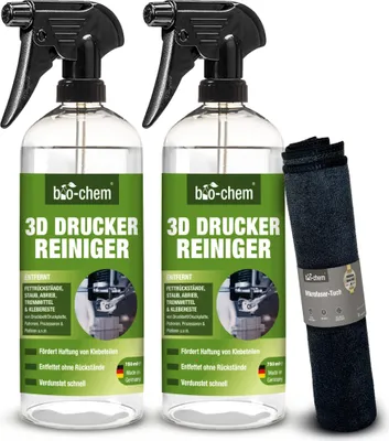 Produktbild von 3D-Drucker-Reiniger 2X 750 ml Spray für alle 3D-Drucker, PC-Teile und weitere Elektro-Geräte I Umweltschonender 3D-Druckbett-Reiniger mit hoher Lösekraft I Geruchsneutral und kennzeichnungsfrei