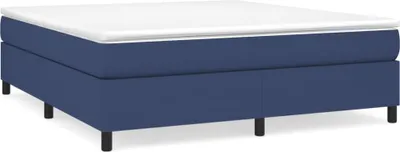 Image de vidaXL Sommier boxspring bleu 180x200 cm Tissu