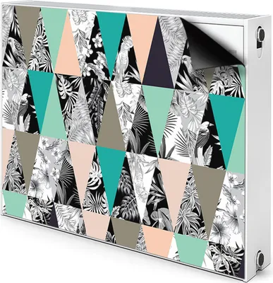 Produktbild von Magnet Radiator Magnet Mat Heizkörper Heizung Verkleidung Abdeckung 110x60 cm  - Tropisch, patchwork