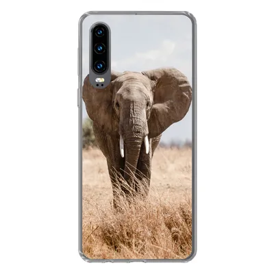 Produktbild von MuchoWow® Handyhülle Schutzhülle Hülle für Huawei P30 Elefant - Natur - Tiere - Porträt Silikon Softcase Handy Hülle - Kartenbesitzer