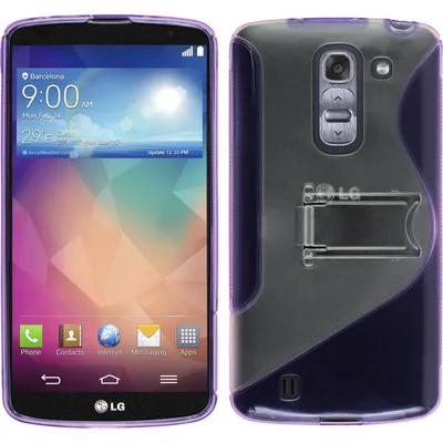 Produktbild von PhoneNatic Case kompatibel mit LG G Pro 2 - lila Silikon Hülle  + 2 Schutzfolien