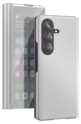 Image de Avizar, étui rabattable en simili-cuir pour Galaxy Z Fold8 Ultra, avec fonction support, couleur argent