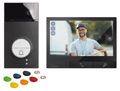 Produktbild von BTICINO Video-Türsprech-Set Flex’ONE, LINEA 3000 schwarz, Classe 300X Dark, WLAN, 2-Draht, 1 Stk.