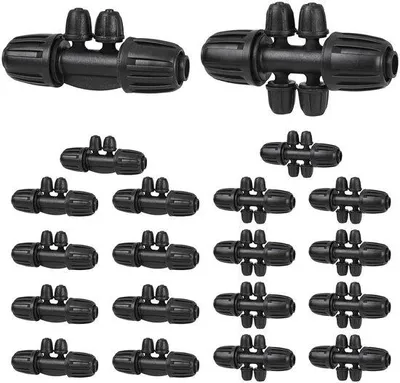 Image de Raccords en T pour arrosage, 20 pièces, 1/2-1/4 pouce, pour l'arrosage du jardin