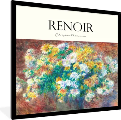 Produktbild von MuchoWow® Gerahmtes Poster Kunst - Blumen - Renoir 40x40 cm - Poster mit Schwarzem Bilderrahmen Wandposter Rahmen Foto Bilder - Mit Rahmen - Wanddekoration Schlafzimmer