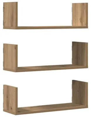 Obrázek produktu pro Sada tří dřevěných nástěnných polic