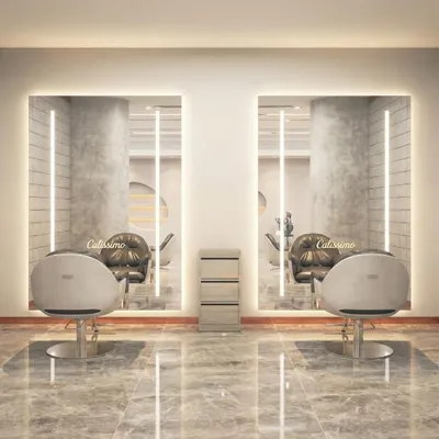 Produktbild von Frisierkonsole für Friseure und Barbiere mit Spiegel 200x120 cm, LED PRO