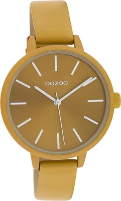 Produktbild von Oozoo Leder Damen Uhr Analog Quarzuhr Armband senfgelb Timepieces D2UOC10254