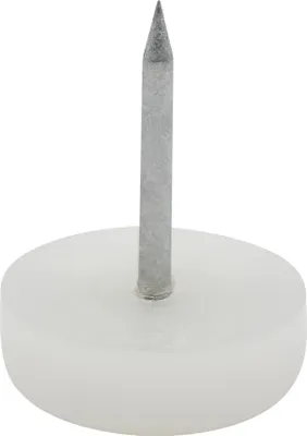 Produktbild von WAGNER Nagelgleiter / Möbelgleiter 4tlg. - Ø 18 x 6 / 25 mm, Kunststoffgleiter weiß zum Nageln, für robuste Böden - 15091799