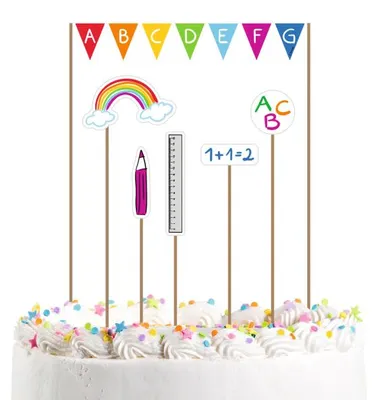 Produktbild von Amscan Kuchen-Topper für Schulanfang, Einschulung Dekoration 15cm x 20cm