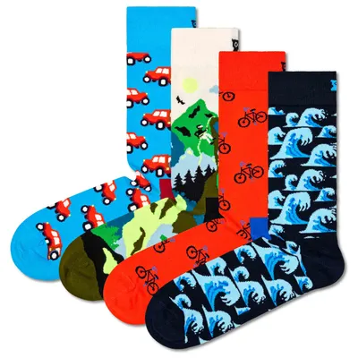 Produktbild von Happy Socks Out and About Socks Gift Set 4-Pack Uni Geschenksocken Mehrfarbig/Outdoor-Sportmotive, P000318