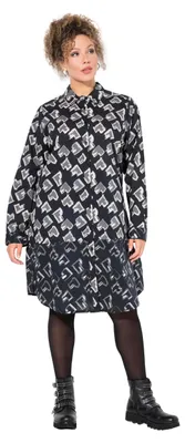 Produktbild von Ulla Popken Damen große Größen Übergrößen Plus Size Longbluse, Herzen, A-Linie,