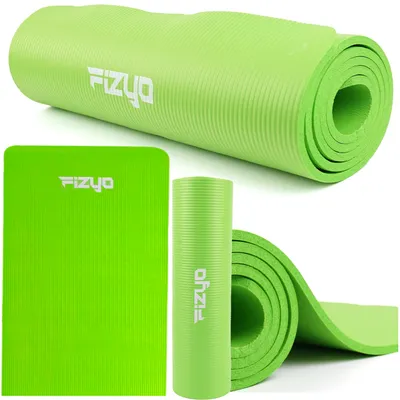 Image de Tapis d'exercice de Yoga et Pilates Fizyo - Tapis de gymnastique antidérapant NBR fitness 183x61x1 cm - Epaisseur 10 mm - Vert