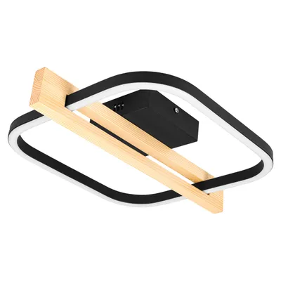 Produktbild von MasterLED LED Deckenleuchte 16W Schwarz Holz, 4000K Neutralweiß, Modernes Design 42cm