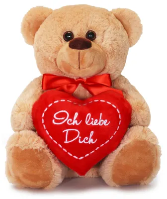 Produktbild von Teddybär mit Herz ICH LIEBE DICH Plüsch-Teddy braun 25 cm