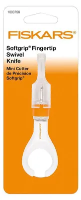 Produktbild von Fiskars Drehmesser weiß - Finger Tip Präzisionsmesser für Basteln