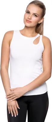 Produktbild von ELDAR Damen Sport Fitness Tank Top T-Shirt mit Cut Out, Farbe:Weiß, Größe:S