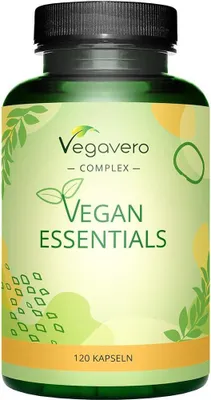 Produktbild von Vegavero Vegan Essentials | 120 Kapseln | mit den 11 wichtigsten Mikronährstoffen für Veganer | vegan