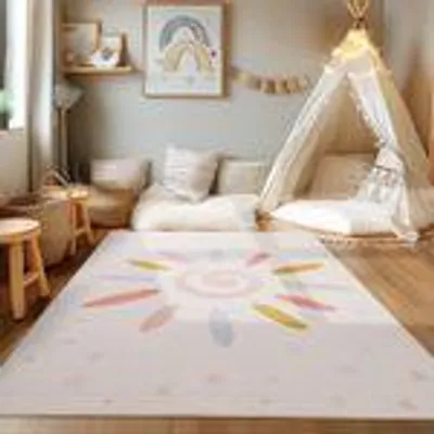 Zdjęcie produktu dla Homebyhome Dywan Dzieci?cy Design T?cza Dywan do Zabawy dla Ch?opców i Dziewczynek Trwa?y i Wygodny, Rozmiar: 80x120 cm