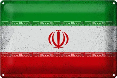 Produktbild von Blechschild Flagge Iran 30x20cm Flag of iran Vintage