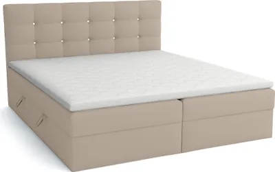 Produktbild von FEDVE Boxspringbett Schlafzimmerbett ORDOS mit 2 Bettkästen, Doppelbett mit Bonell-Matratze und Topper 180x200