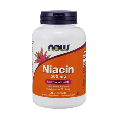 Produktbild von Vitamin B3 Niacin Niacin 500 mg 250 Tabletten NOW FOODS