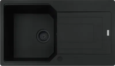 Produktbild von FRANKE Spüle URBAN UBG 611-86 in BLACK MATT - BLACK COLLECTION mit Excenterbedienung Drehknopf Edelstahl / Ausschnittmaß 840 x 480 mm R15 / Granitspüle