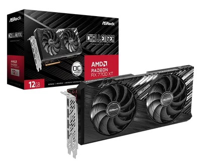 Produktbild von Asrock Challenger Radeon RX 7700 XT, Radeon RX 7700 XT, 12 GB, GDDR6, 192 Bit, 7680 x 4320 Pixel, PCI Express x16 4.0