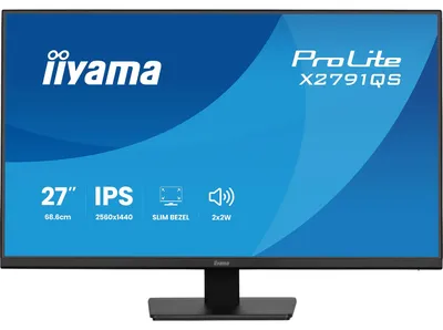 Immagine prodotto di iiyama ProLite X2791QS-B1, 68,6 cm (27"), 2560 x 1440 px, Quad HD, LED, Nero