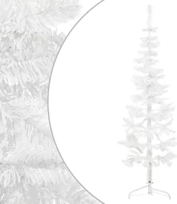 Obrázok produktu pre vidaXL Umelý polovičný vianočný stromček so stojanom Slim White 150 cm