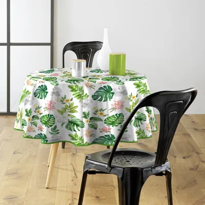 Produktbild von Runde Tischdecke mit Pflanzenmuster BALEARES, Ø 160 cm, Kunststoff