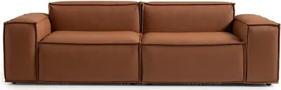 Produktbild von Luxus Dreisitzer Sofa 3 Sitzer Braun Polstersofa Couch Kunstleder Neu