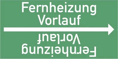 Produktbild von Dreifke® Rohrleitungsband Fernheizung Vorlauf, DIN 2403, ab Ø 15mm, grün/weiß...