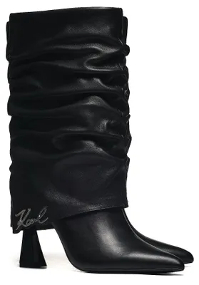 Image de Karl Lagerfeld Debutante Midi Slouch Boot KL32085-100 Bottes Femme Noir