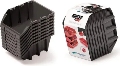 Image de Set úložných boxů 8 ks BINEER LONG SET 160x98x160 mm - barva: černá
