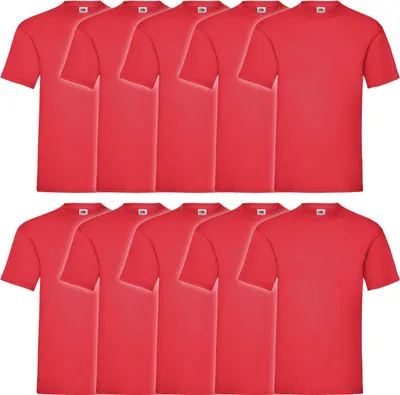 Produktbild von 10er Pack Fruit of the Loom Valueweight T-Shirt Farbe: rot Größe: L