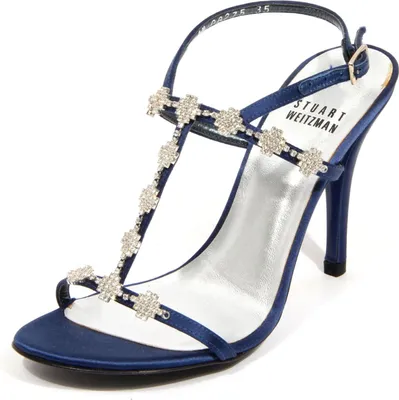 Produktbild von H3220 sandalo donna STUART WEITZMAN TEALIGHTS woman sandals satin blue