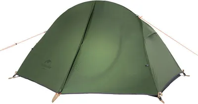 A green tent is shown against a white background.