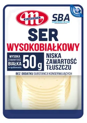 Zdjęcie produktu dla Mlekovita Ser Wysokobiałkowy SBA plastry 140g