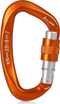 Produktbild von 25KN Professioneller Kletterkarabiner mit Schraubverschluss Karabiner für hohe Beanspruchung D-förmige Kletterkarabiner D-Ring-Karabiner Leichte Hängematten-Karabiner mit Verschluss
