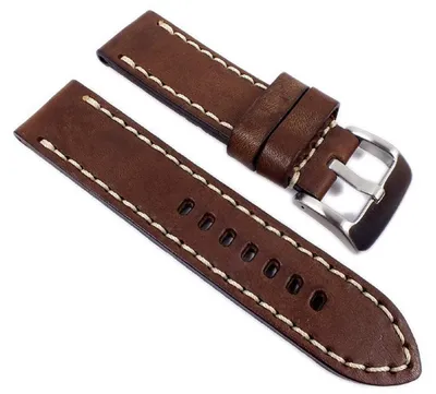 Produktbild von Vintage Uhrenarmband 22mm Fliegerband Optik Leder Braun 22831S