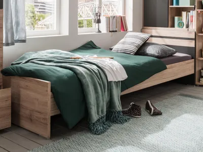 Produktbild von Bett Einzelbett Bettrahmen Kompaktbett Bettgestell Holzbett Schlafen "Canton II" 120x200 cm