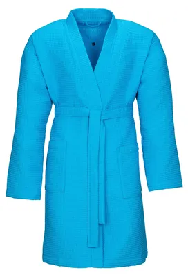 Produktbild von Vossen Bademantel Rom Pique-U Farbe turquoise türkis Größe 32/34