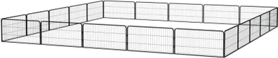 Obrázok produktu pre Klietka pre psov – Klietka pre šteňatá – Bezpečné hranie – Oceľ s práškovým nástrekom – 100 x 50 cm – Čierna